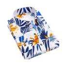 Camisa Masculina Slim Fit Estampada De Manga Longa Azul Roxo Vermelho Casual Elegante Para Jovens E