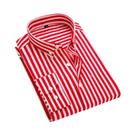 Camisa Masculina Slim Fit Listrada De Manga Longa Outono 2023 Casual Formal Edição Coreana M-5XL
