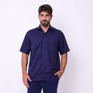 Camisa Masculina Social Confeccionada em Microfibra Azul Marinho