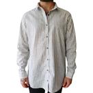 Camisa Masculina Social Listrada Manga Longa Algodão