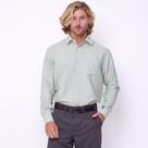 Camisa Masculina Social Tecido Microfibra Verde Manga Longa