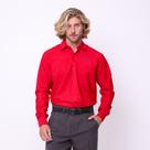Camisa Masculina Social Tecido Microfibra Vermelha Manga Longa