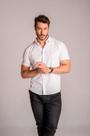 Camisa masculina tricoline branco mansfield