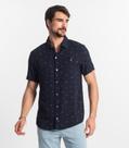 Camisa Masculina Viscose Estampada Diamentro Azul