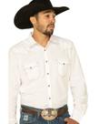 Camisa masculina Wrangler, retrô, dois bolsos, manga comprida, branca