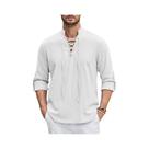 Camisa Medieval Masculina - Estilo Renascentista/Viking/Pirata - Manga Comprida em Algodão e Linho
