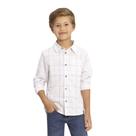 Camisa Menino Alakazoo Tecido Plano Branco Off White Xadrez Camisa Menino Alakazoo Tecido Plano Branco Off White Xadrez