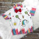 Camisa Menino Infantil Linha Premium Aquarela + Gravata