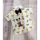 Camisa Menino Infantil Linha Premium Mickey Safari +Gravata