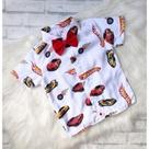 Camisa Menino Infantil Linha Premium Temático Hot Wheels +Gravata