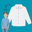 Camisa Menino Milon em Tricoline Branco