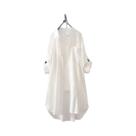 Camisa Midi Branca Solta Feminina - Moda Coreana, Respirável e Confortável