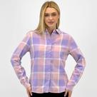 Camisa Mosaico Xadrez Manga Longa em Flanela Feminina