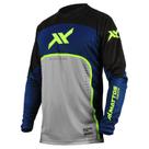 Camisa Motocross Cross Sax Azul Cinza Mattos Trilha Off Road