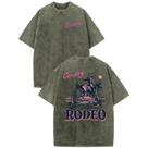 Camisa ocidental Bobeutou Vintage Rodeo Cowboy para homens verde militar Camisa ocidental Bobeutou Vintage Rodeo Cowboy para homens verde militar