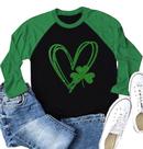 Camisa Ovazly St. Patrick's Day feminina de manga comprida raglan