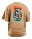 Camisa Oversized Treino Estampa Dragon Wave Camiseta Suedine