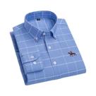 Camisa Oxford De Algodão Masculina De Manga Longa, Ajuste Regular, Casual, Formal, Blusa De Negócios