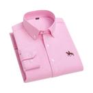 Camisa Oxford De Algodão Masculina De Manga Longa, Confortável, Respirável, Clássica, Casual E