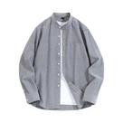 Camisa Oxford Masculina 100% Algodão Manga Longa Cor Sólida Casual Gola Alta Primavera Outono Branca Camisa Oxford Masculina 100% Algodão Manga Longa Cor Sólida Casual Gola Alta Primavera Outono Branca