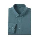 Camisa Oxford Slim-Fit Masculina De Algodão Com Mangas Longas Casual Respirável Acabamento Exquisito