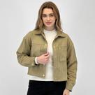 Camisa Pacific Blue Cropped em Suede Manga Longa Feminina