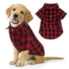 Camisa para cães Jamktepat, roupa xadrez de búfalo vermelho para cães