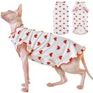 Camisa para gatos DENTRUN Heart Pattern Sphynx Hairless Cat Clothes