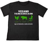 Camisa Personalizada Frase Vegana Tercerizado Unissex Estampada Adulto Infantil Ótimo Acabamento E Durabilidade 00% Poliéster