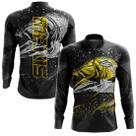 Camisa Pesca Peixe Dourado Punho Luva Dryfit Proteção Solar