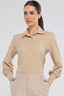 Camisa PKS Manga Longa Crepe Frisê Bege