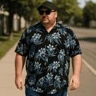 Camisa Plus Size Estampada Havaiana de Botão Manga Curta