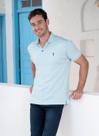 Camisa Polo Aleatory Lisa Algodão Pima Azul Claro