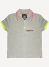 Camisa Polo Aleatory Piquet Kids Fluor Cinza