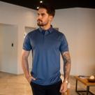 Camisa Polo Aramis Pima Tech Azul Médio