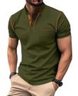Camisa polo Breeze Classic de manga curta para homens verde militar