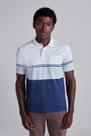 Camisa Polo com Bolso Malha Comfort - Branco / Azul Camisa Polo com Bolso Malha Comfort - Branco / Azul