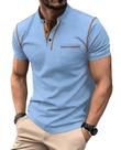 Camisa polo de golfe Breeze Classic de manga curta para homens azul celeste