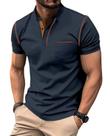 Camisa polo de golfe Breeze Classic de manga curta para homens azul marinho