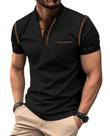 Camisa polo de golfe Breeze para homens clássica de manga curta preta