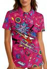 Camisa polo de golfe feminina Yfduk Quick Dry Music Festival Print