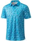 Camisa polo de golfe MAGCOMSEN para homens Quick Dry Wave Blue