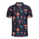 Camisa polo de golfe Pigmoo Funny Mushroom Space para homens