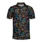 Camisa polo de golfe Pigmoo Funny Neon Drink para homens