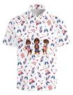 Camisa polo de golfe Xesoa Funny American Flag Dachshund para homens