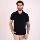 Camisa Polo Ellus Preta Frisos Azul