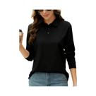 Camisa Polo Feminina De Manga Longa Em Cor Sólida, Confortável E Macia, Estilo Outono, Streetwear
