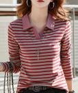 Camisa Polo Feminina Listrada