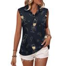 Camisa polo feminina MEIKKO, camiseta de tênis de golfe, champanhe, sem mangas