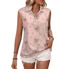 Camisa polo feminina MEIKKO, tênis de golfe sem mangas, champanhe